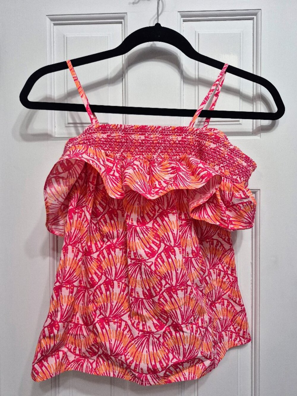 Vineyard Vines Shell Print Off Shoulder Ruffle Top XXS